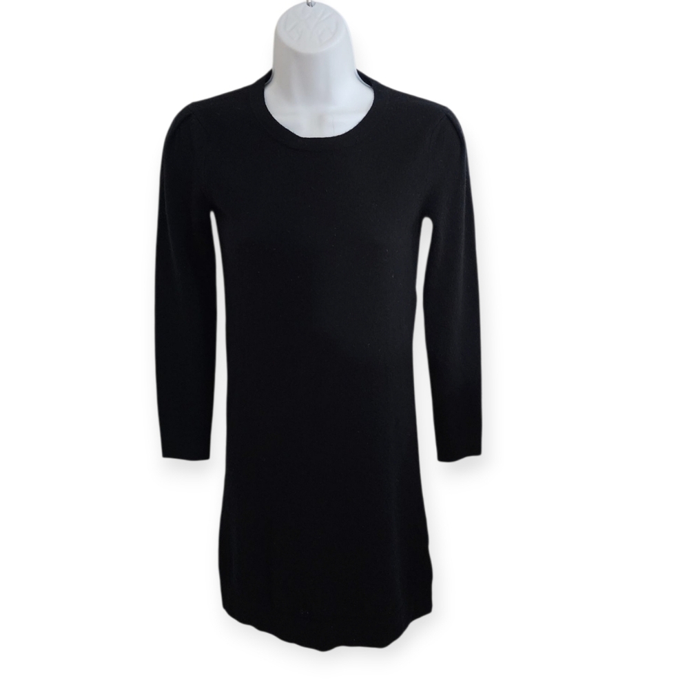 Theory 100% Cashmere Sweater Dress Black Long Sleeve Knit Dress XS - Picture 3 of 9
